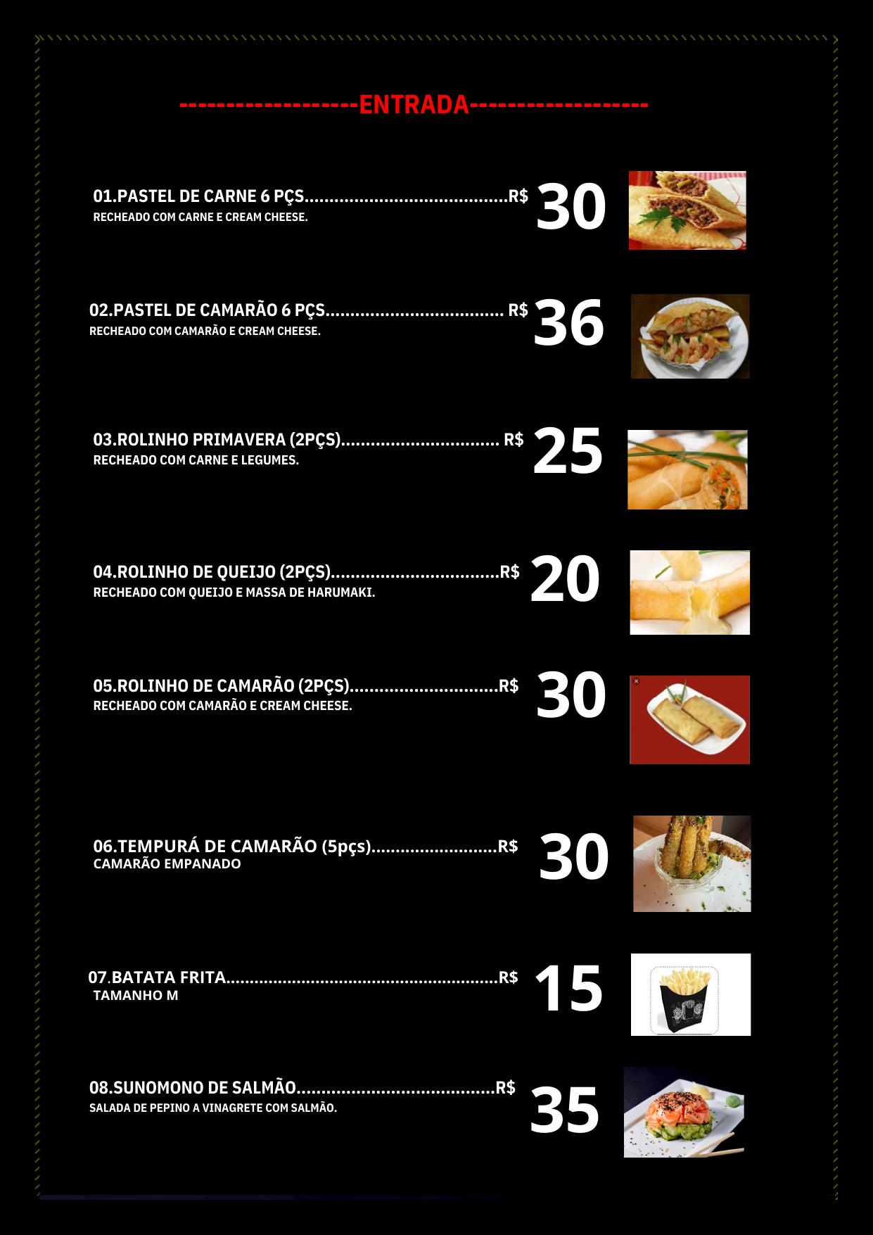 Cardápio Takô Oriental Express — página 1