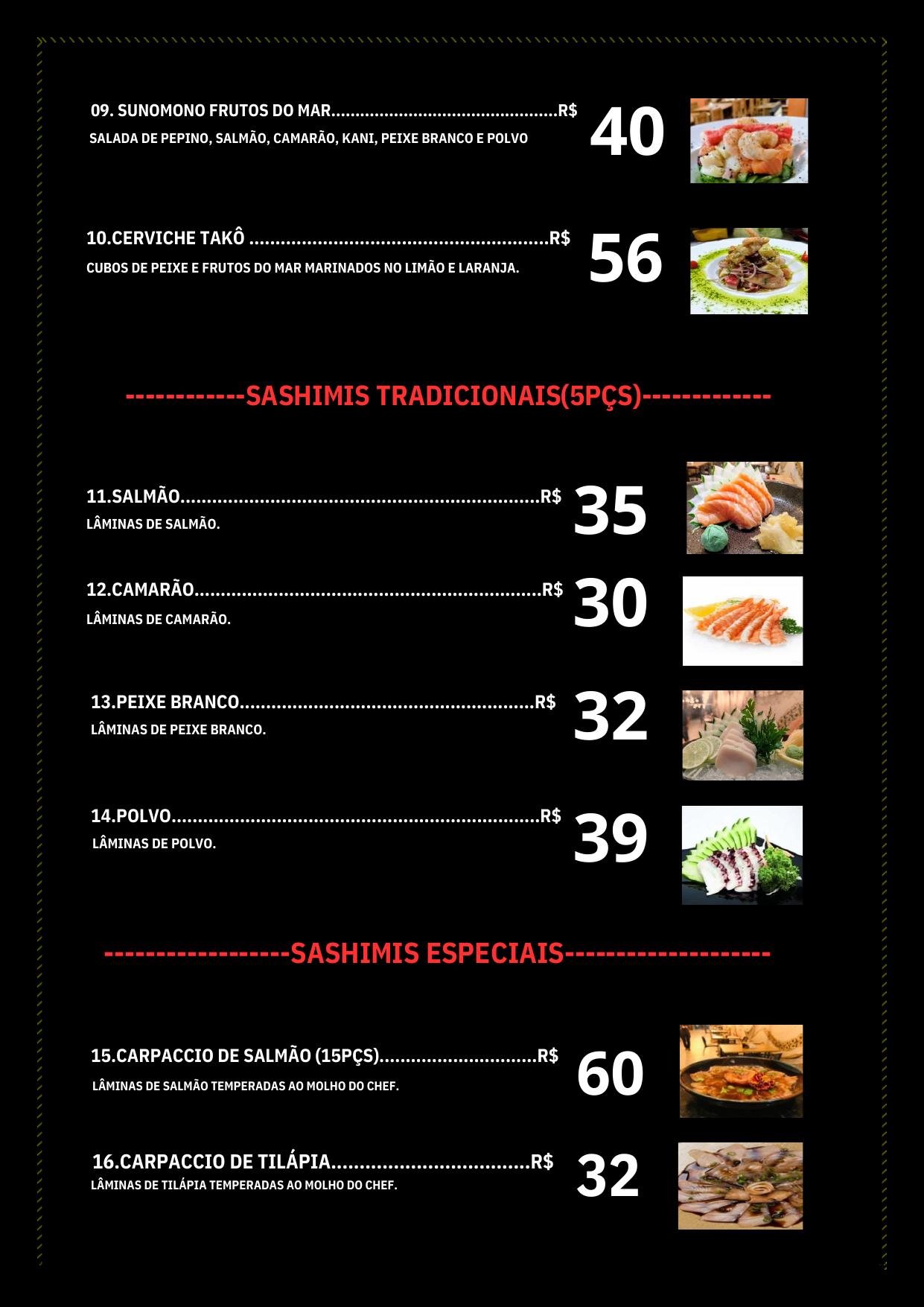 Cardápio Takô Oriental Express — página 2