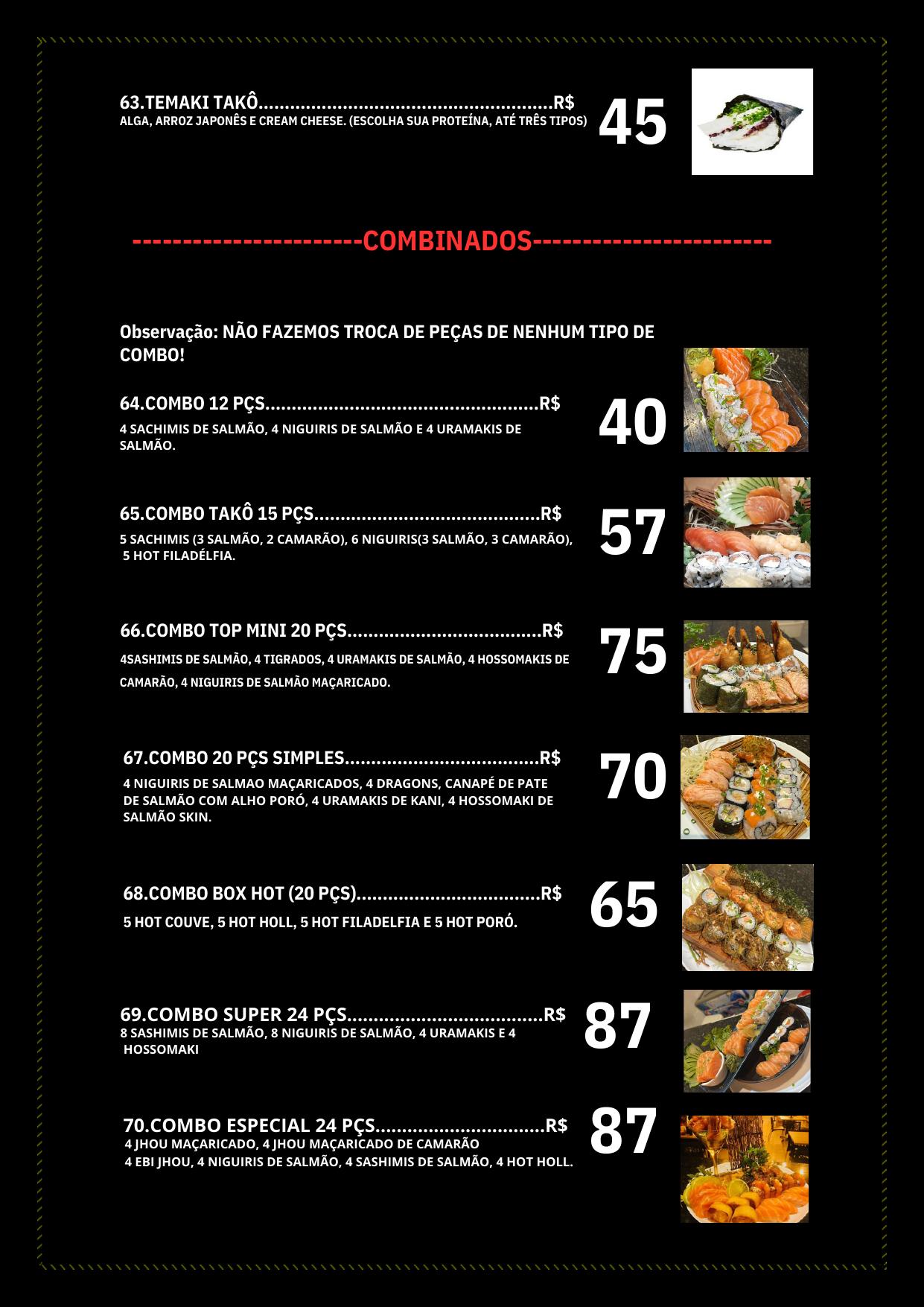 Cardápio Takô Oriental Express — página 9