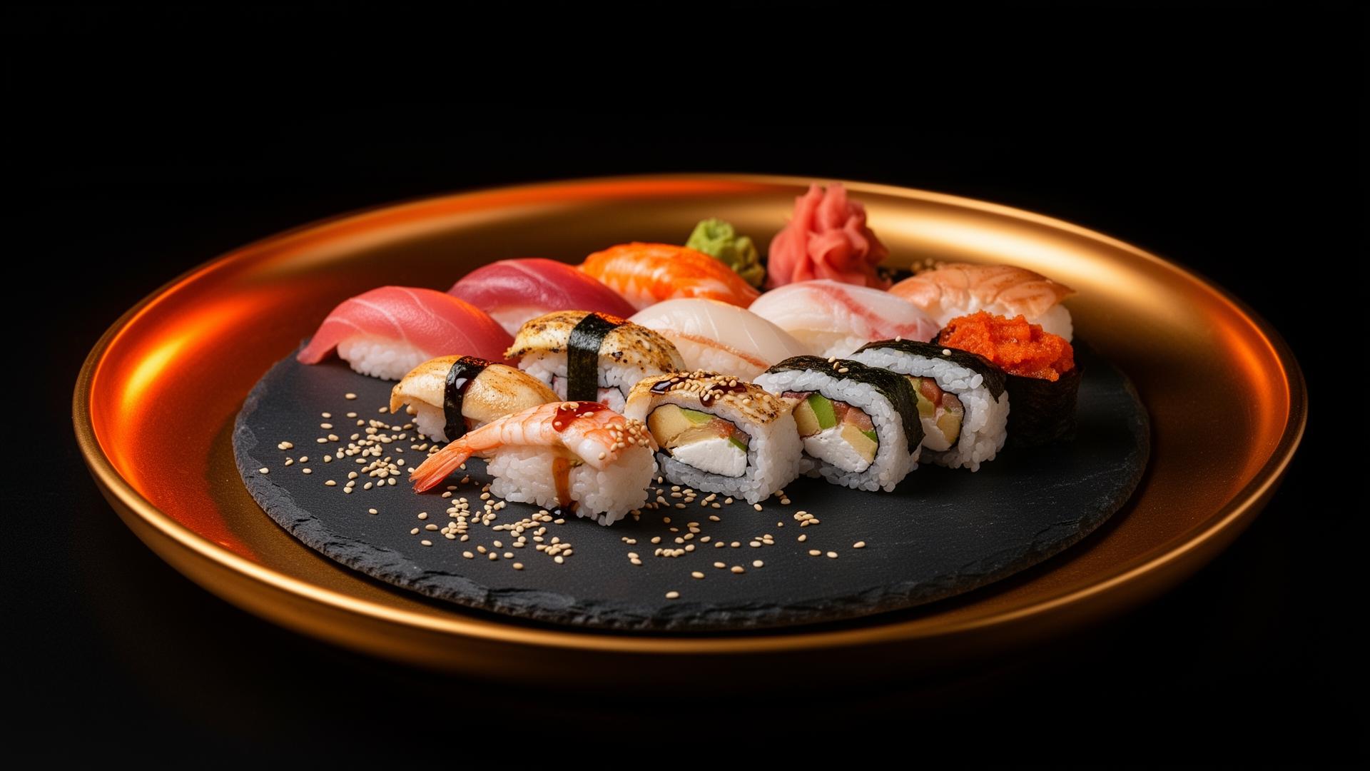 Combinado premium de sushi do Takô Oriental Express